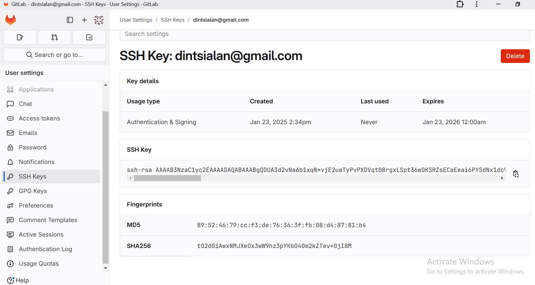 copying ssh key