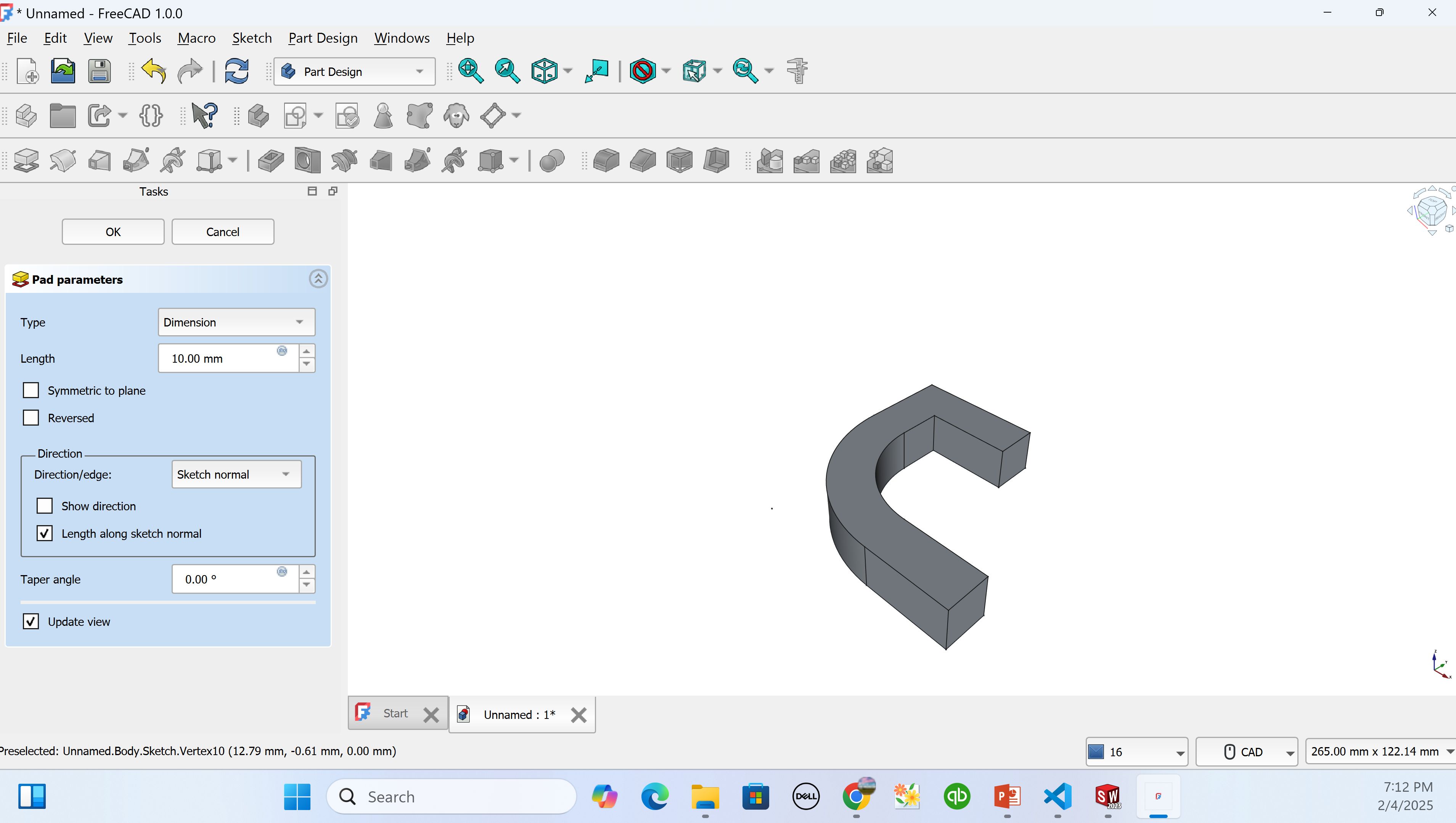 padding in freecad