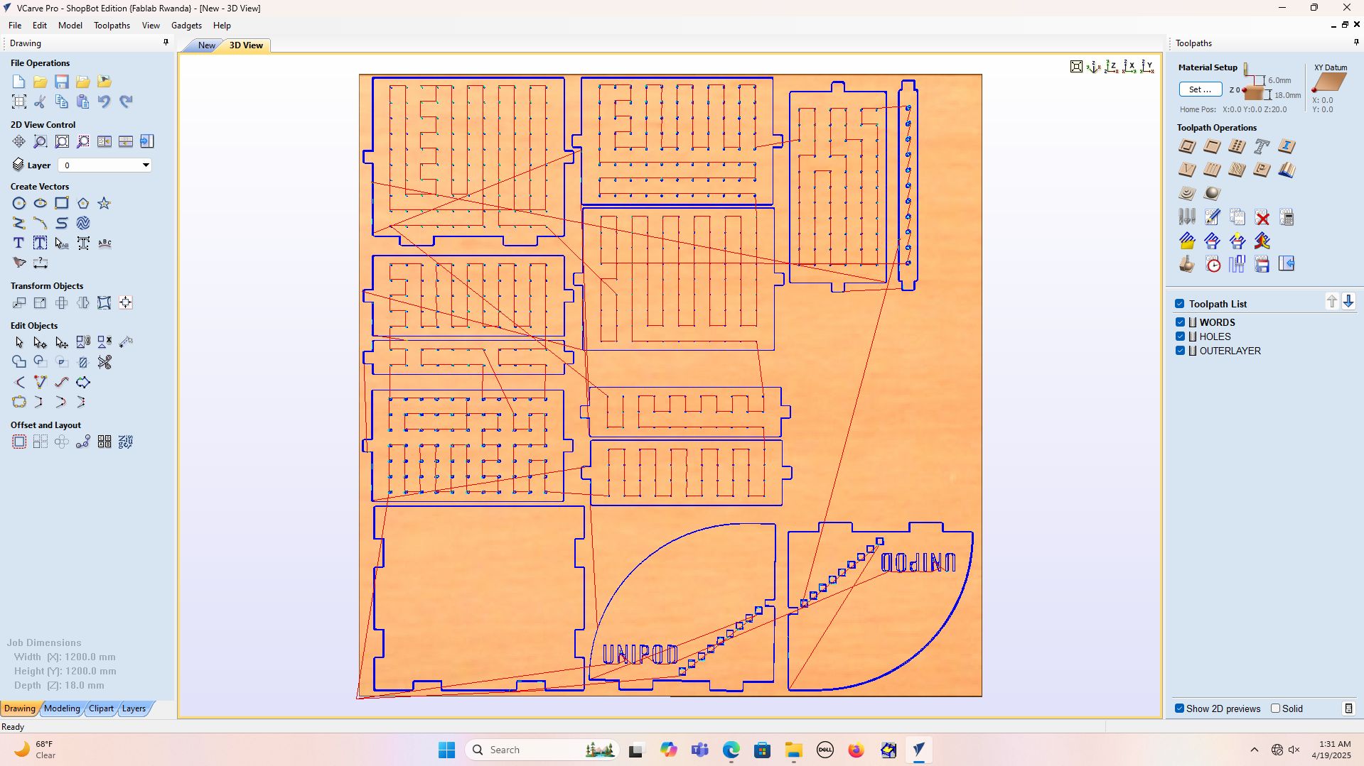 simulating the toolpath