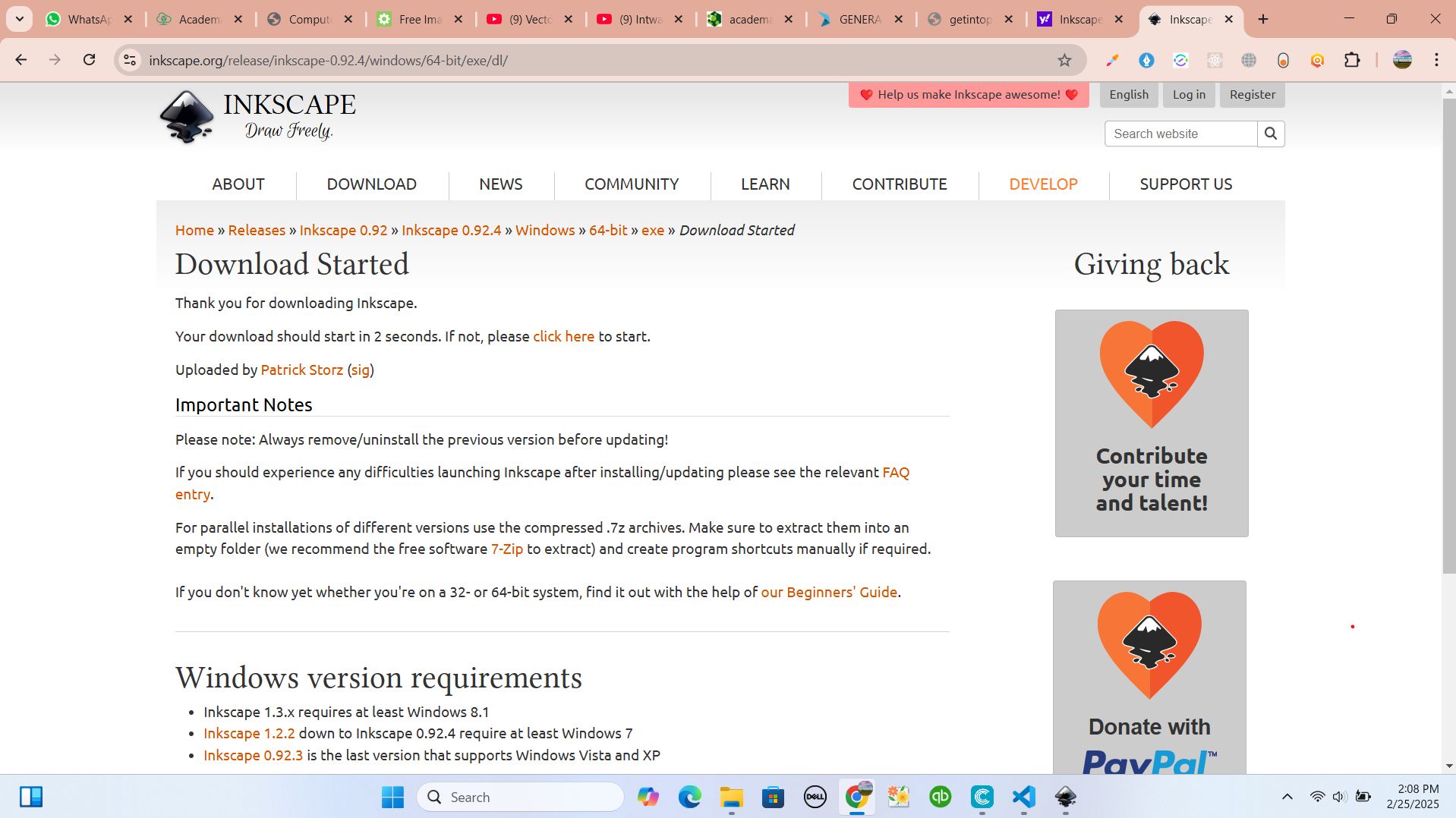 downloading inkscape
