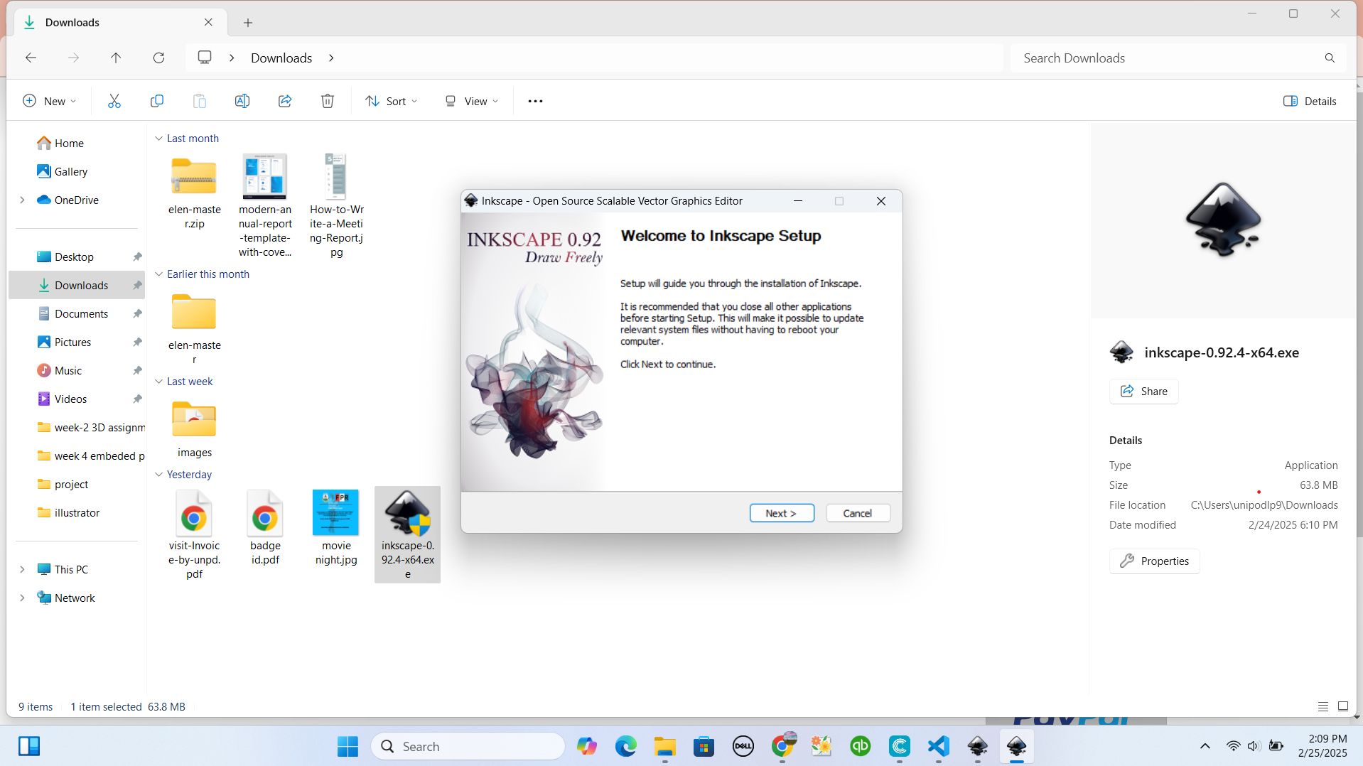 installing and opening inkscape