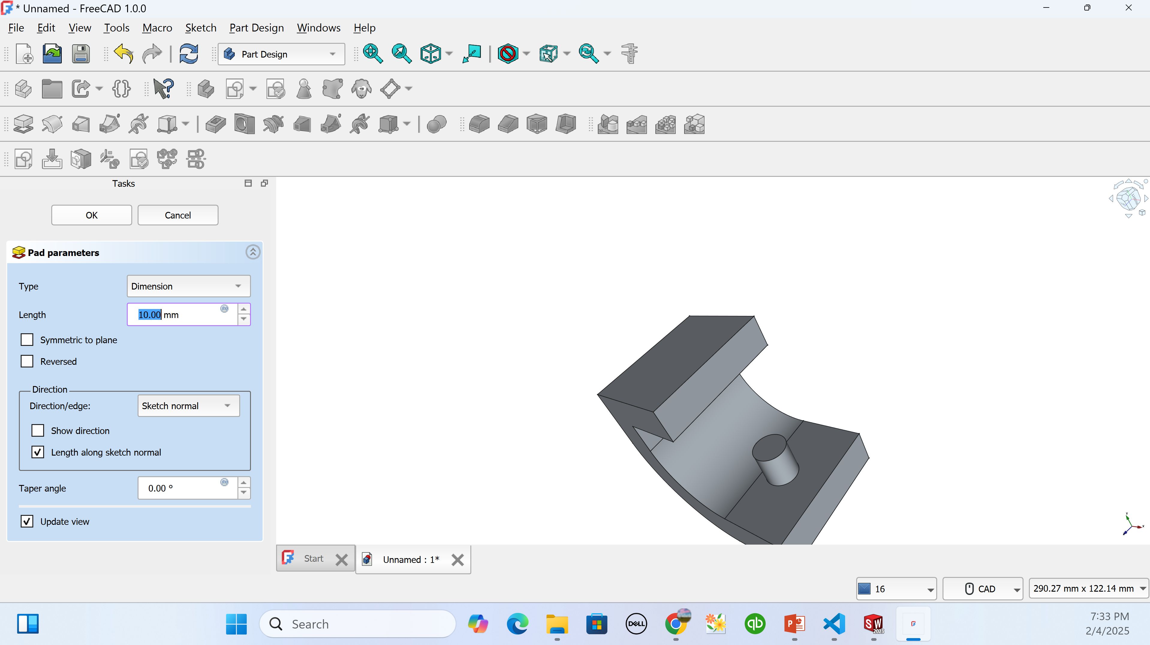 padding in freecad