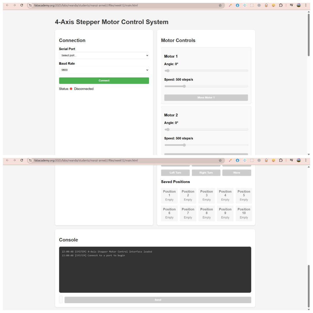 UI preview of robot control panel