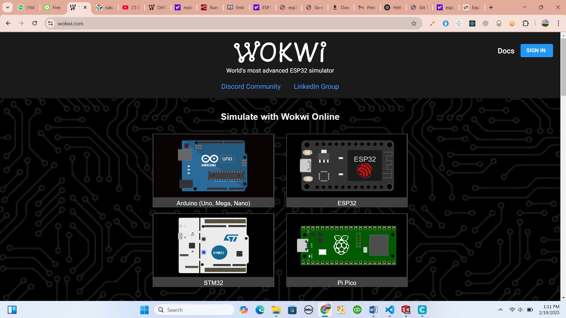 wokwi web page