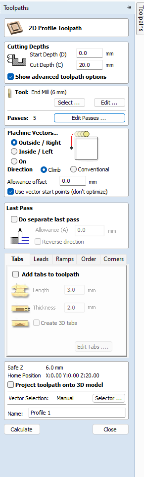 Final toolpath preview in VCarve
