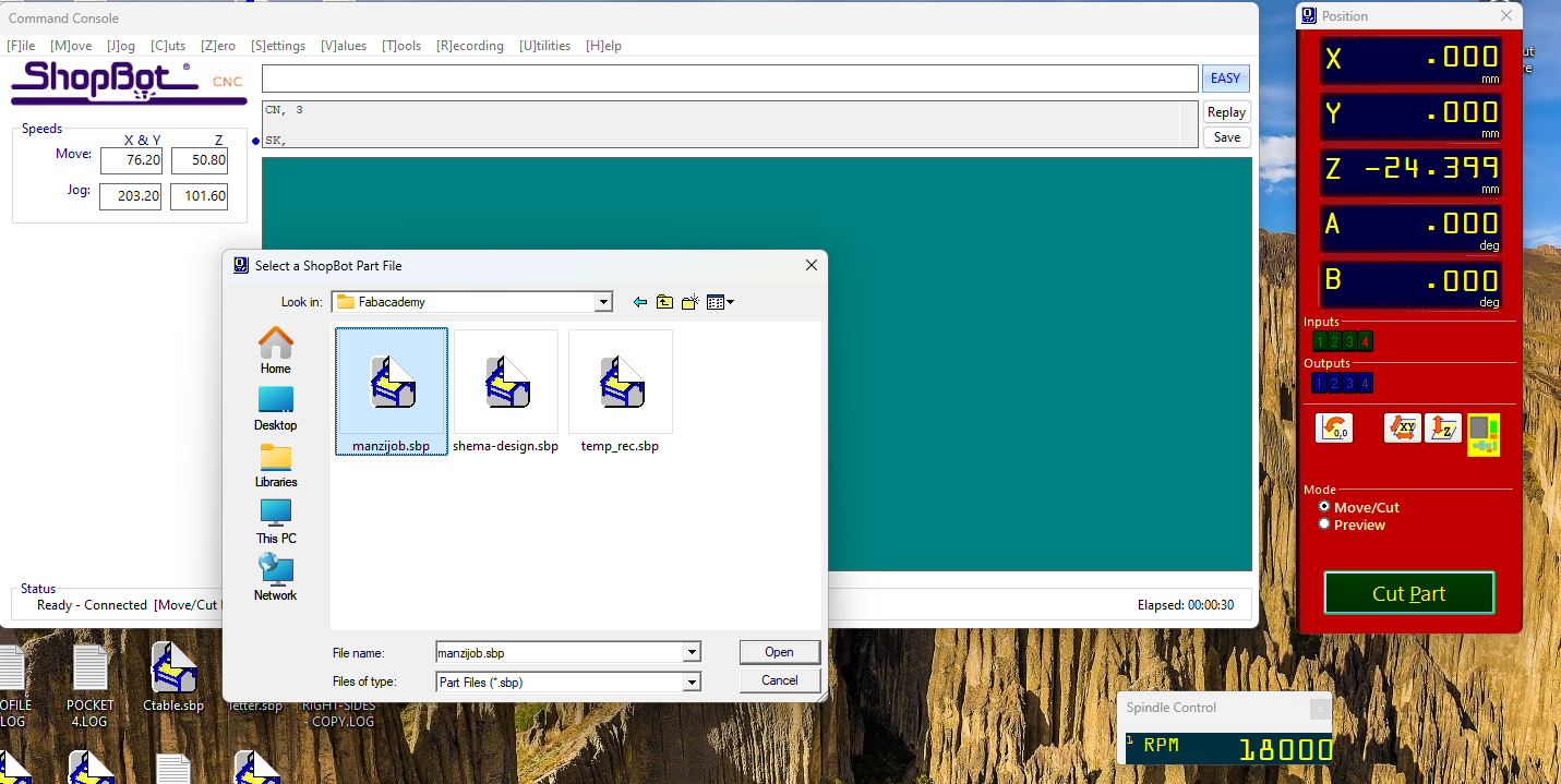 File selection for machining