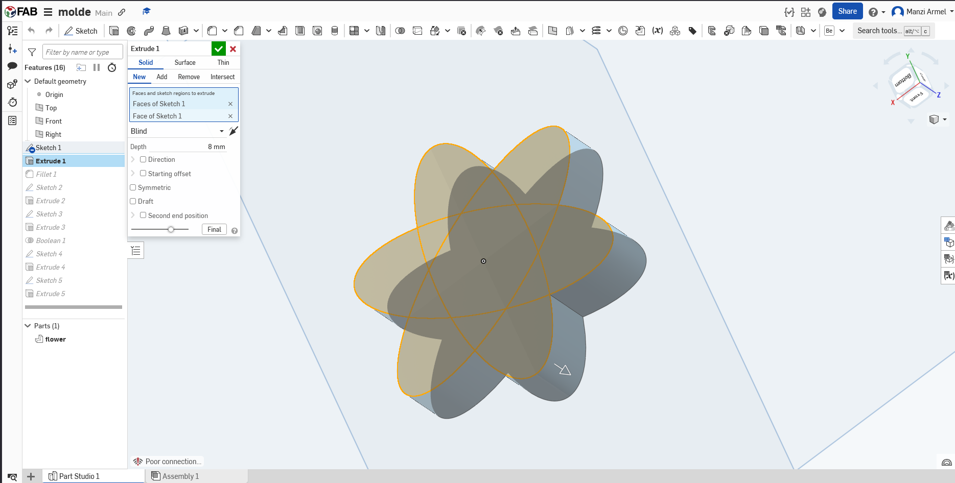 Creating the cylindrical mold base