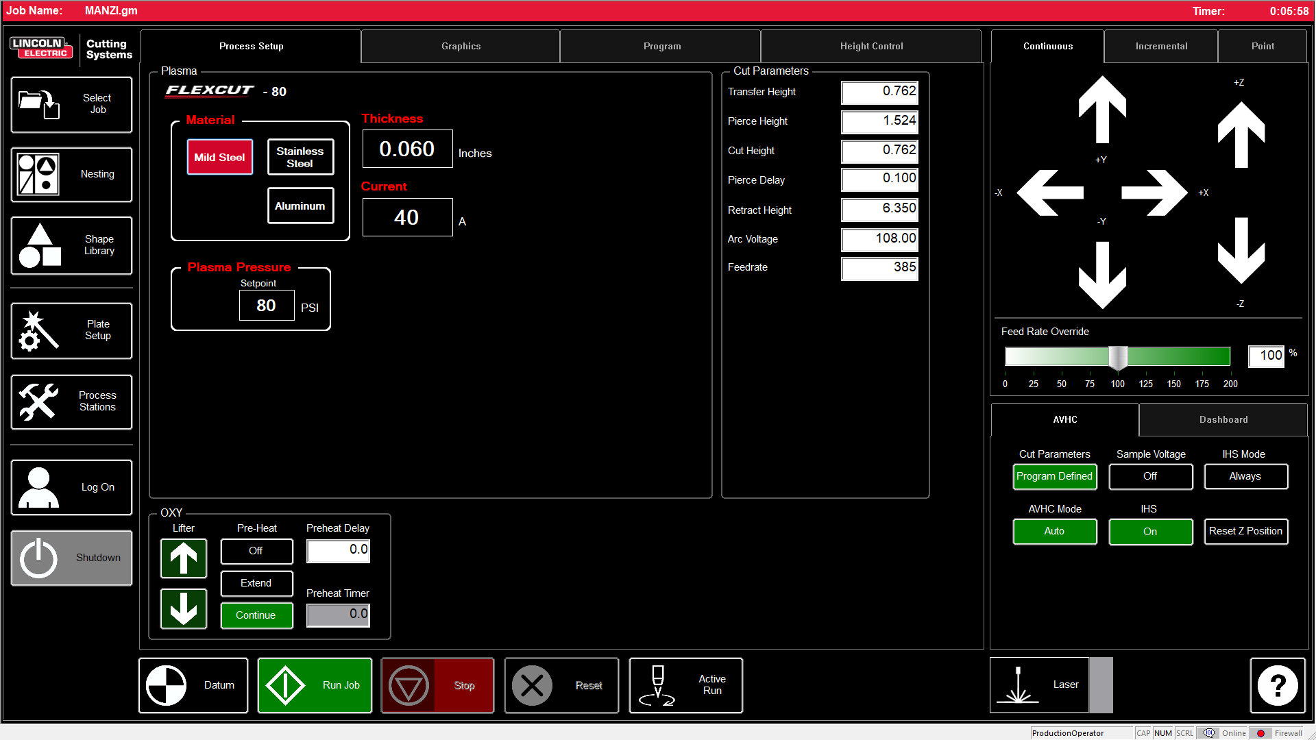 Plasma Machine Setup