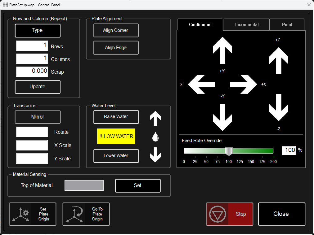 Setting Job Origin