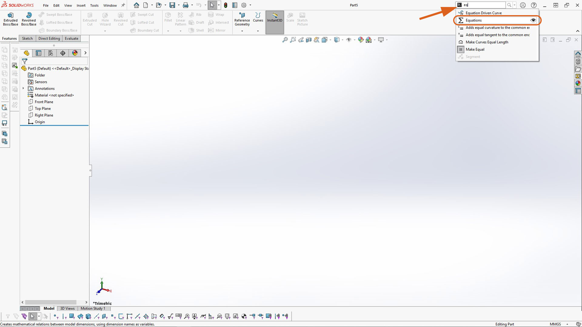 SolidWorks Equation