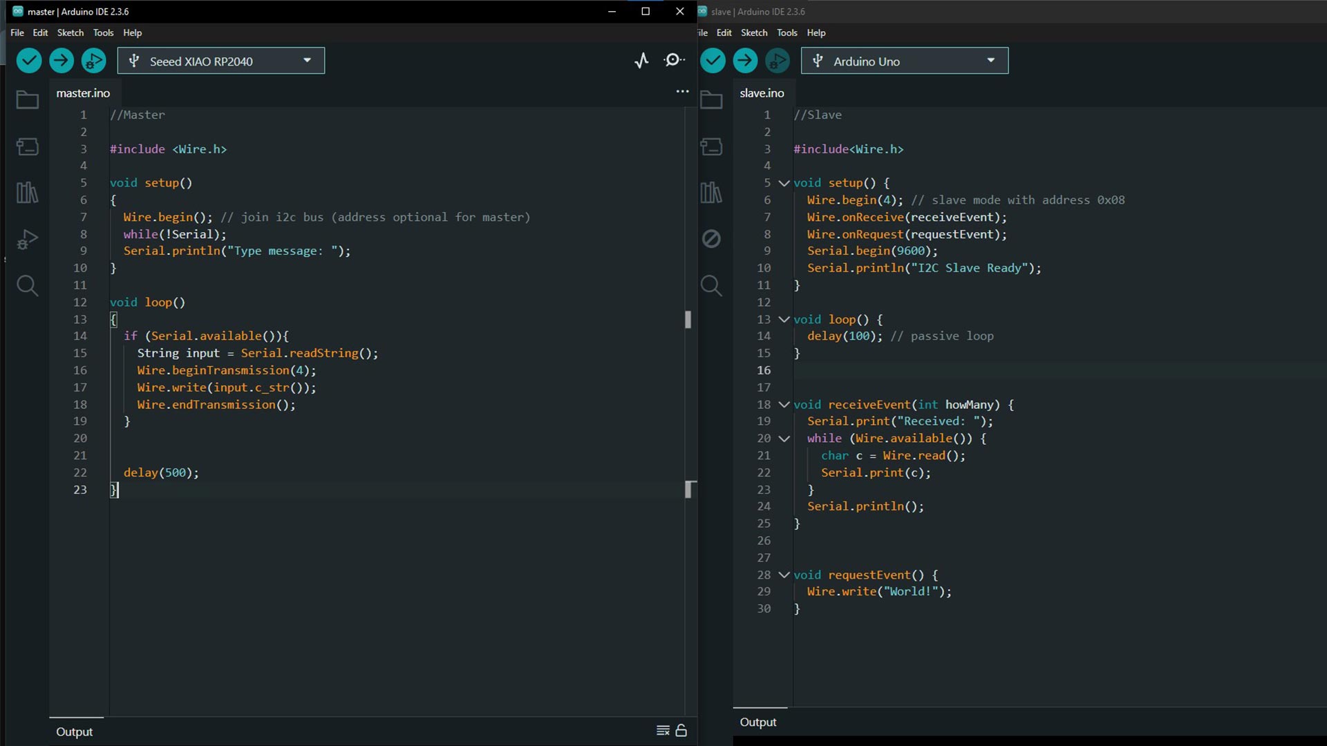 Code for connection