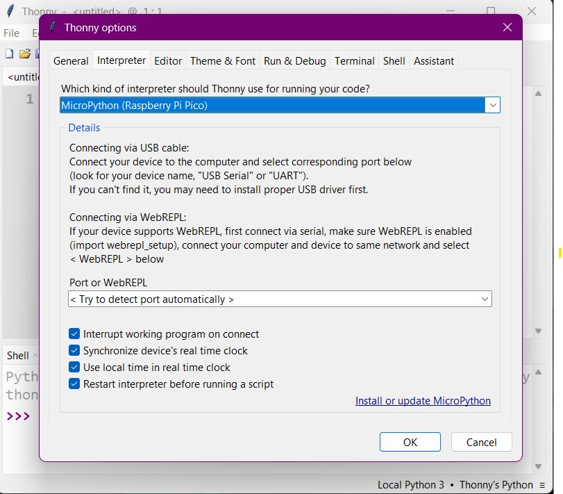 Thonny Configuring