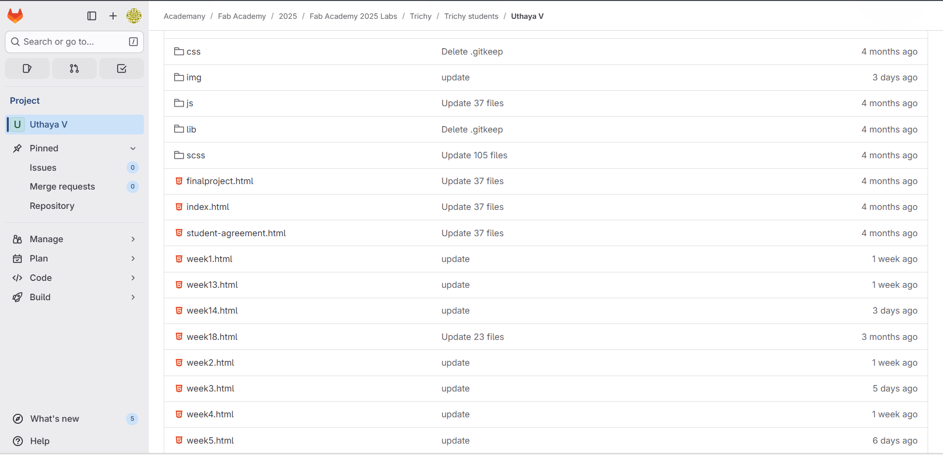 public folder with HTML files