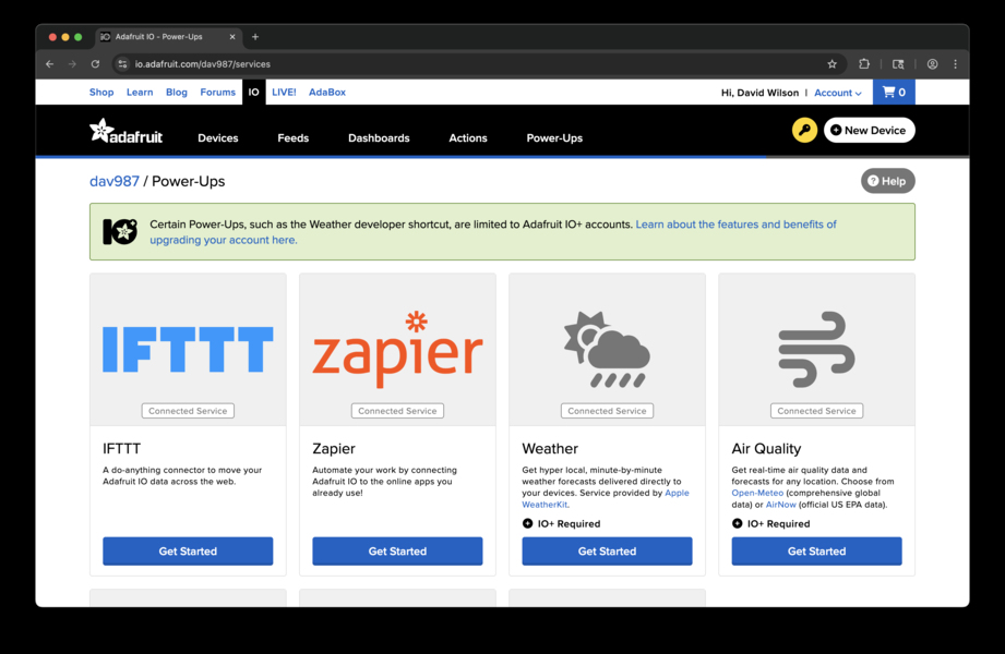 Adafruit IO IFTTT Integration