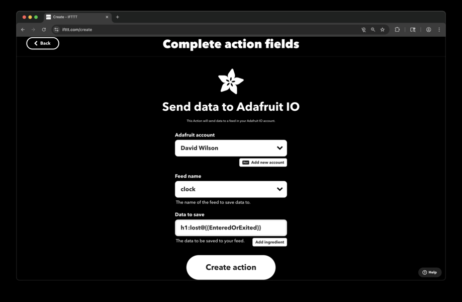 IFTTT Location Trigger Location