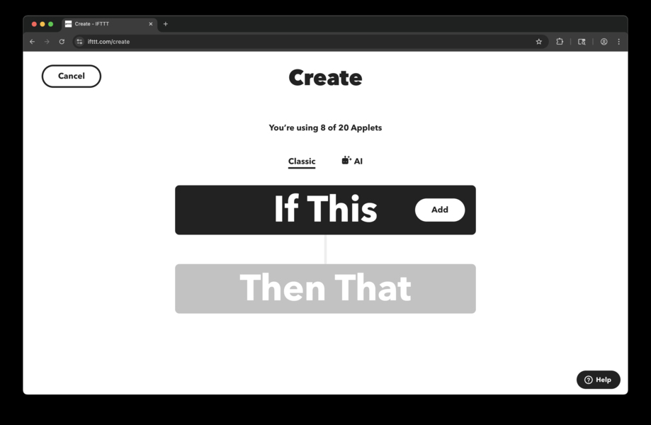 IFTTT Create New Applet