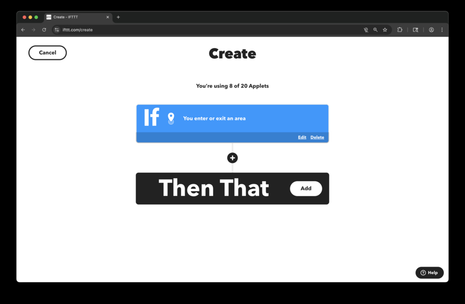 IFTTT Location Trigger Location