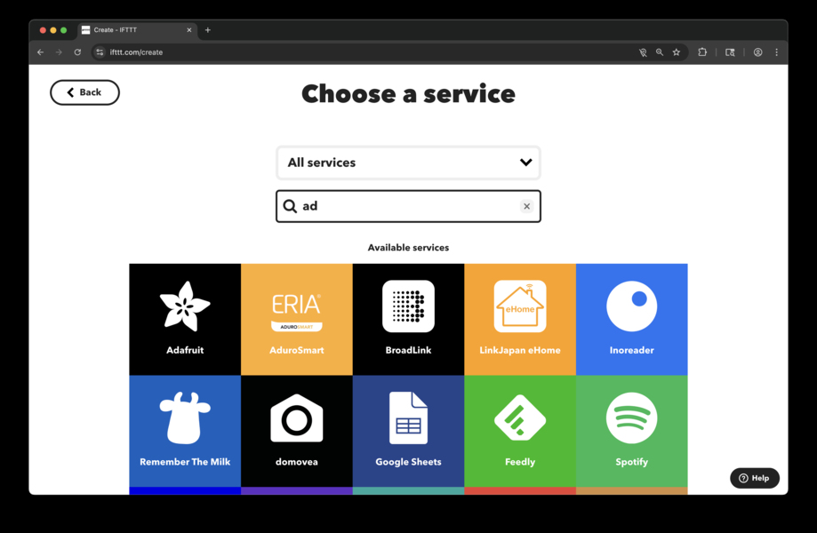 IFTTT Location Trigger Location