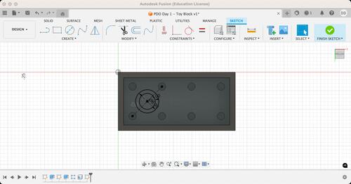 Sketch for interior connector (circle and offset)