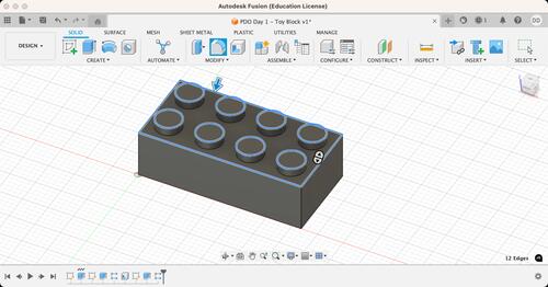 Fillet top connector edges and top block edges