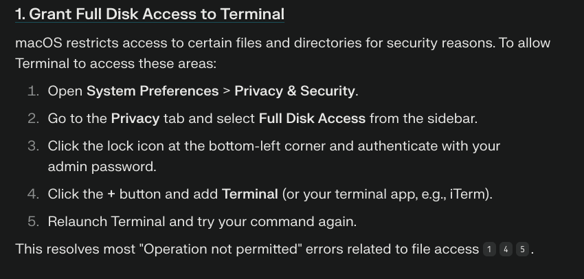 File permission settings