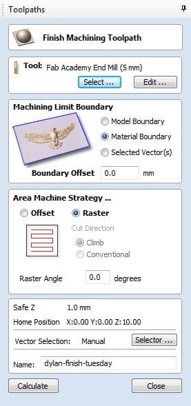 finishing toolpath