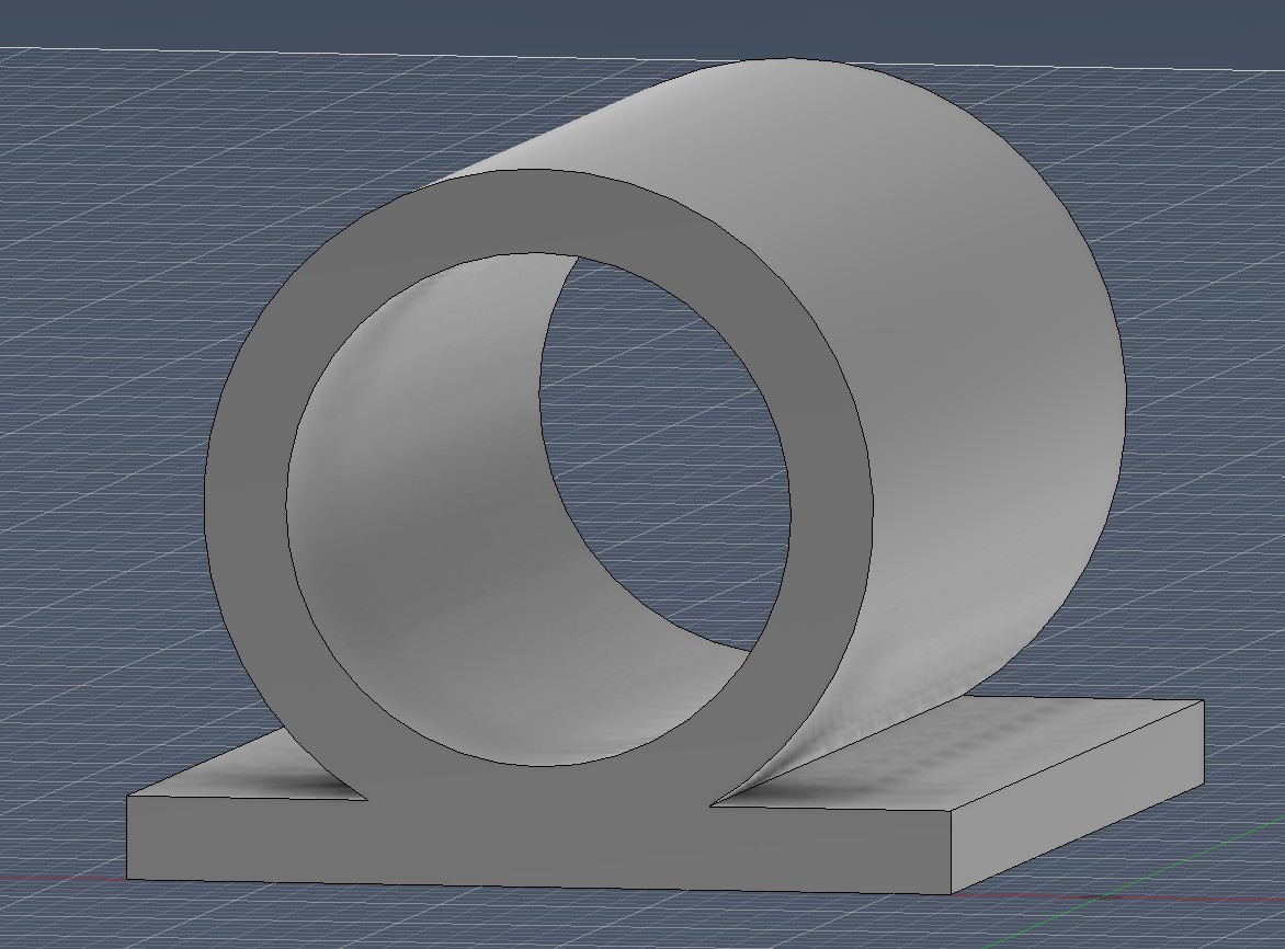 Model in of tube/hinge attachment in Fusion
