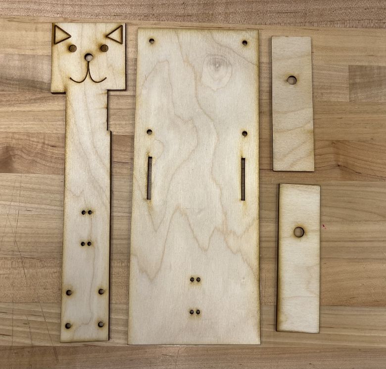 Laser cut catapult parts