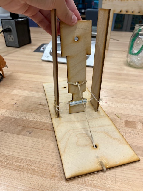 Catapult with straw hinge