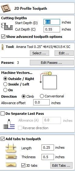 VCarve Pro Screenshot: Toolpath menu screenshot