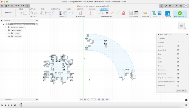 parametric sketch in Fusion 360