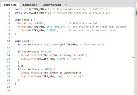 Code for Buzzer Button arduino