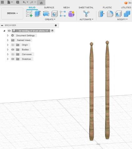 Picture from Fusion 360 3d sticks