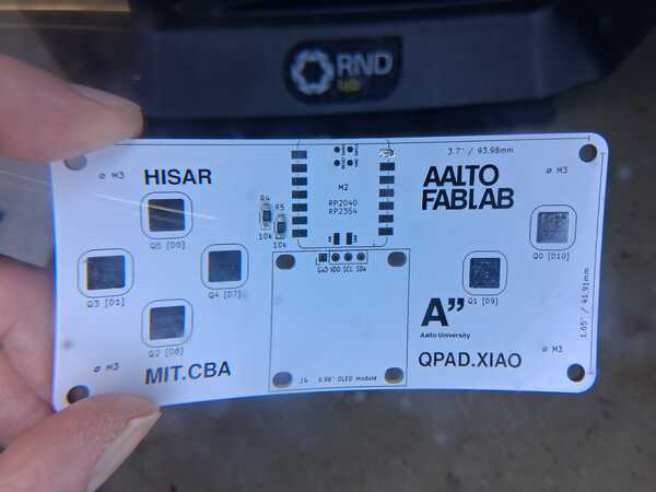 QPAD with resistors soldered on one side