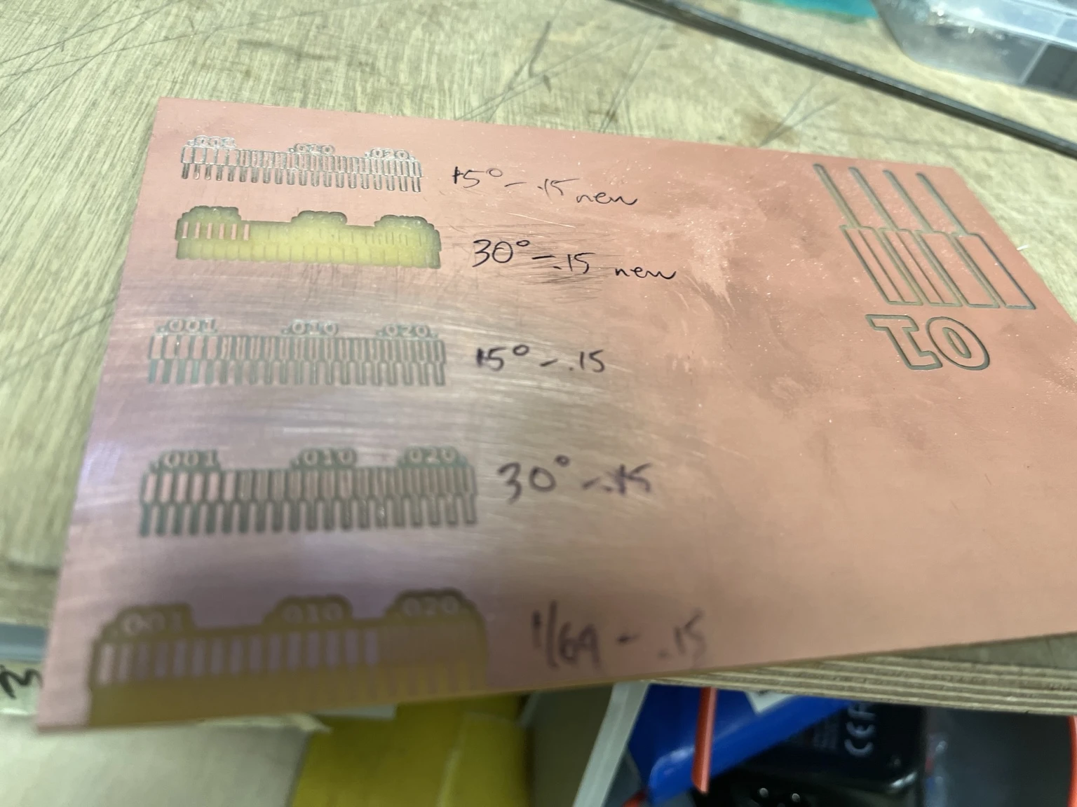 Annotated test board