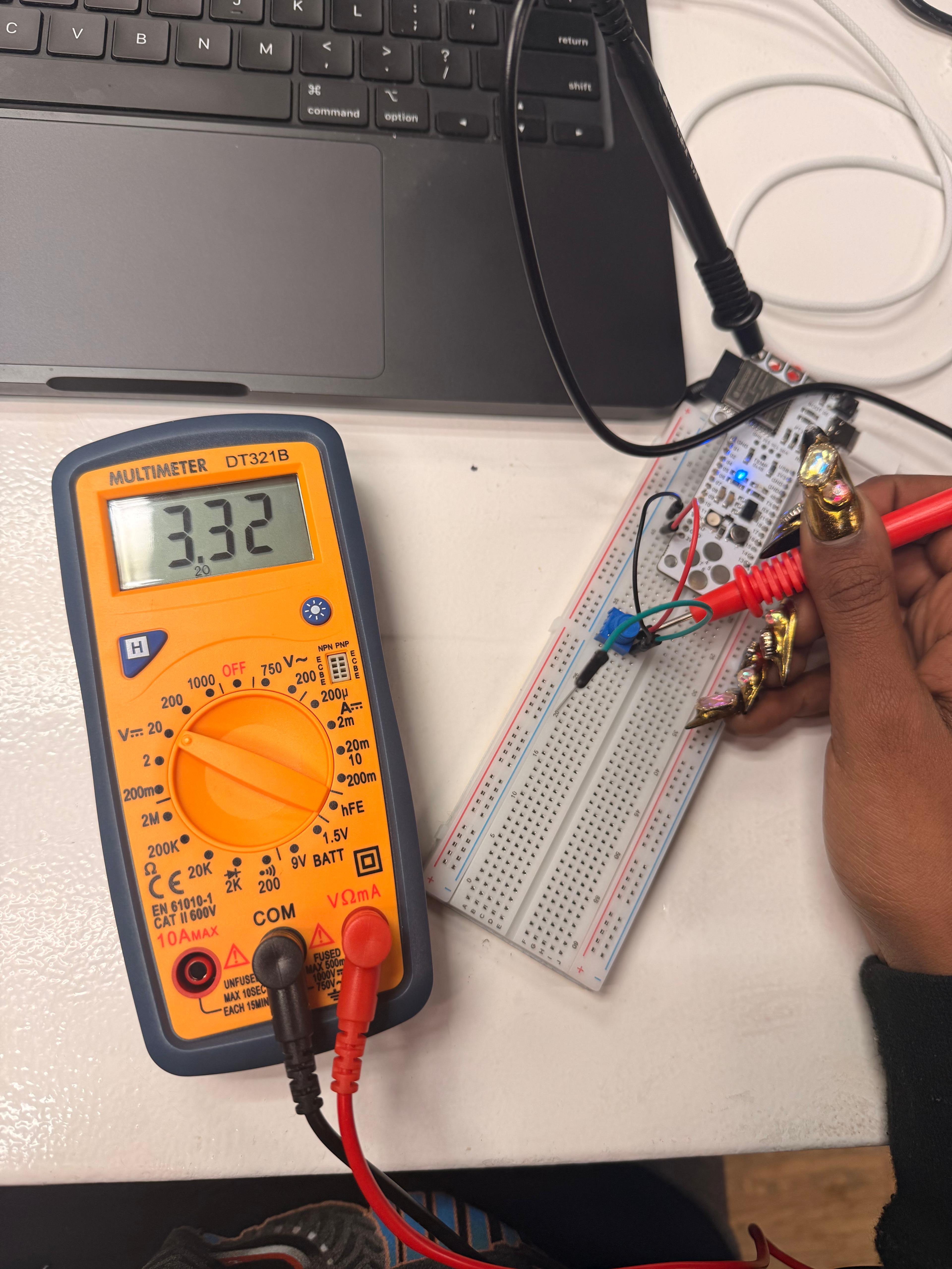 Multimeter reading 3.32V