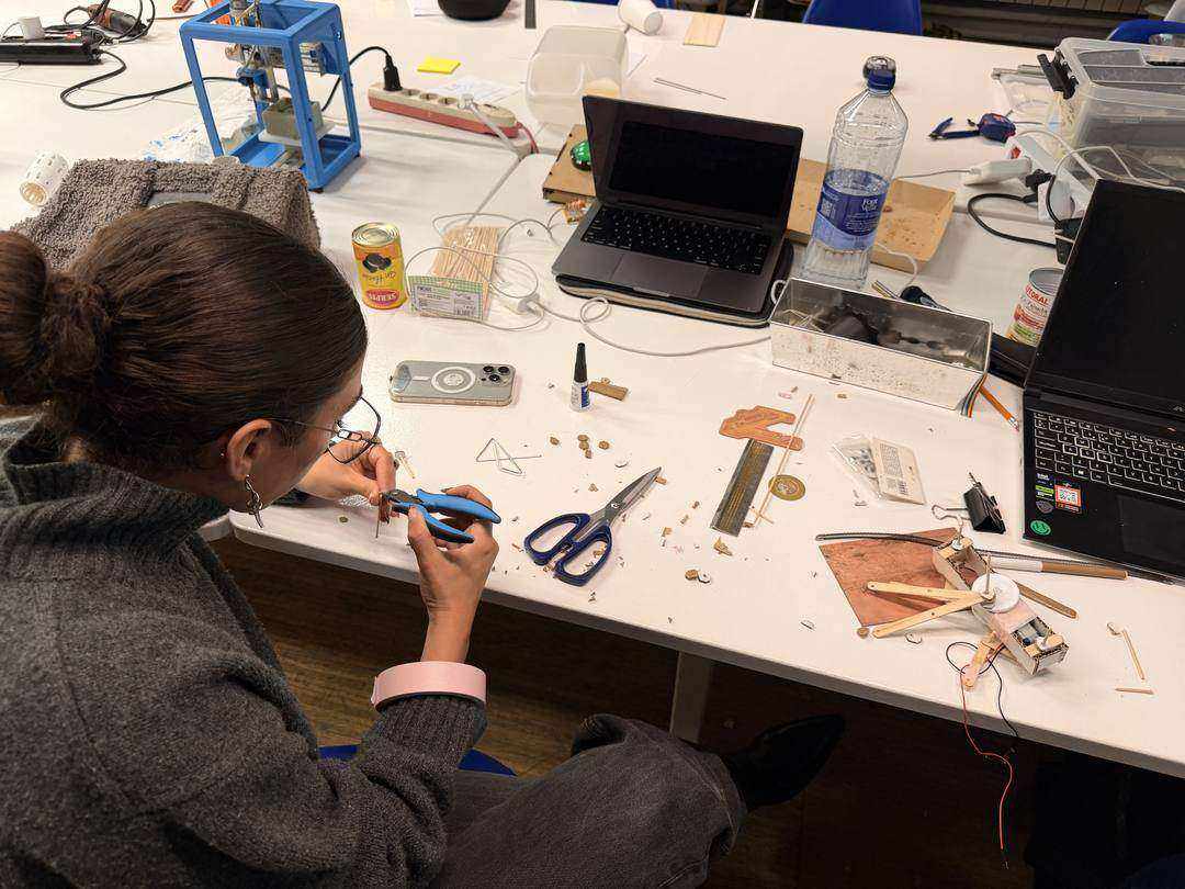Assembling the cardboard robot