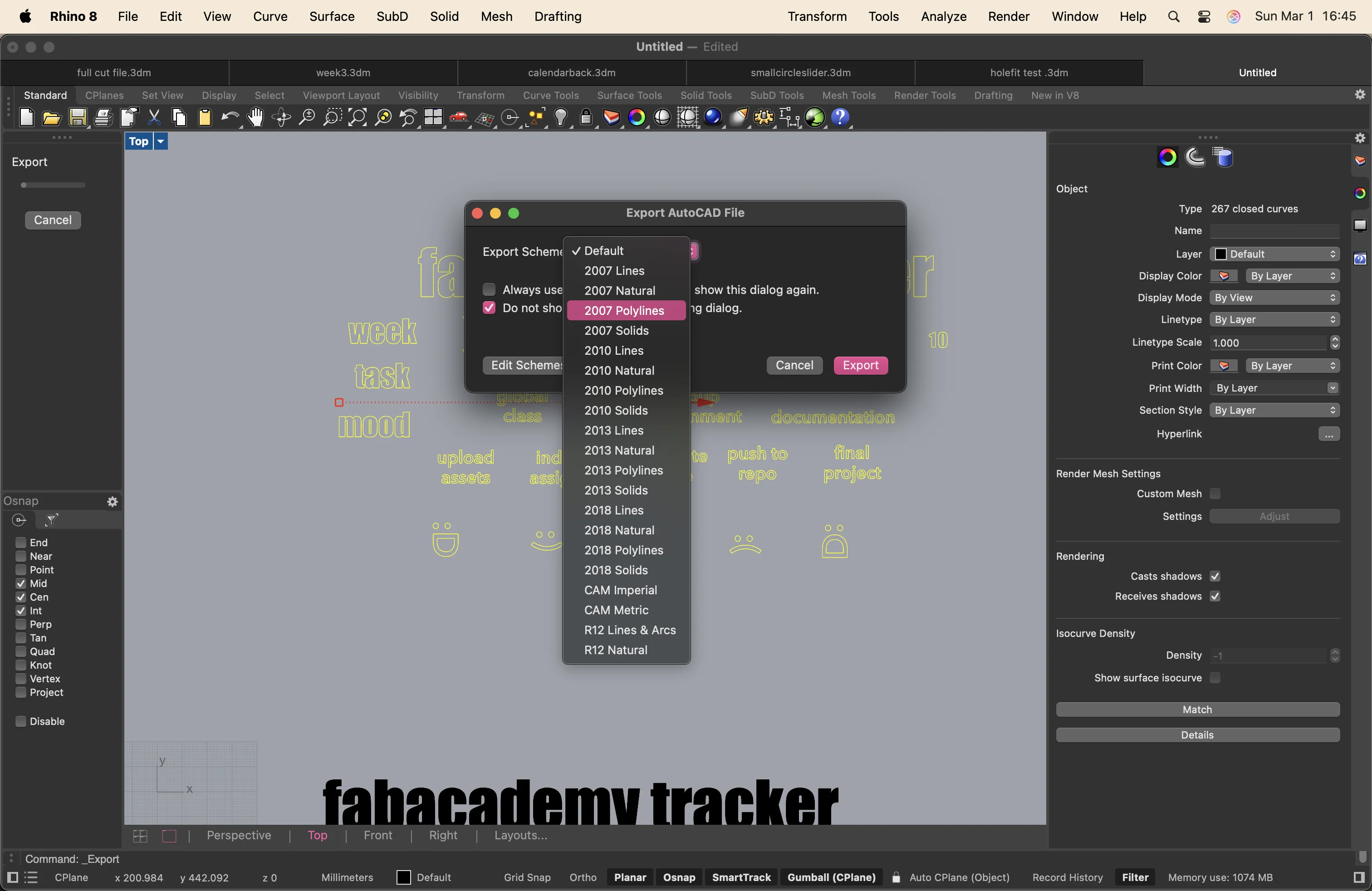 Rhino 8 - vector drawing