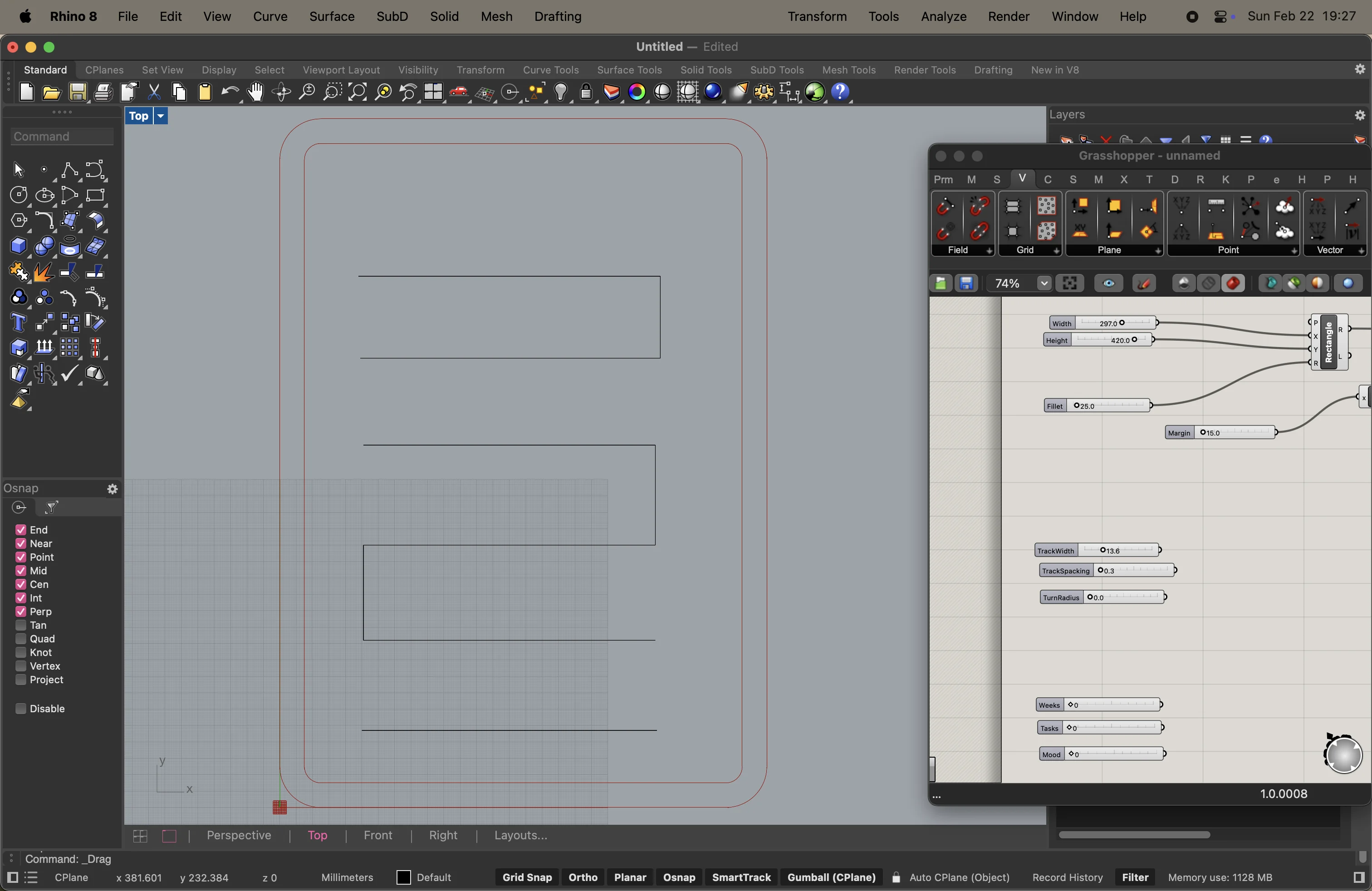 Rhino 8 - vector drawing