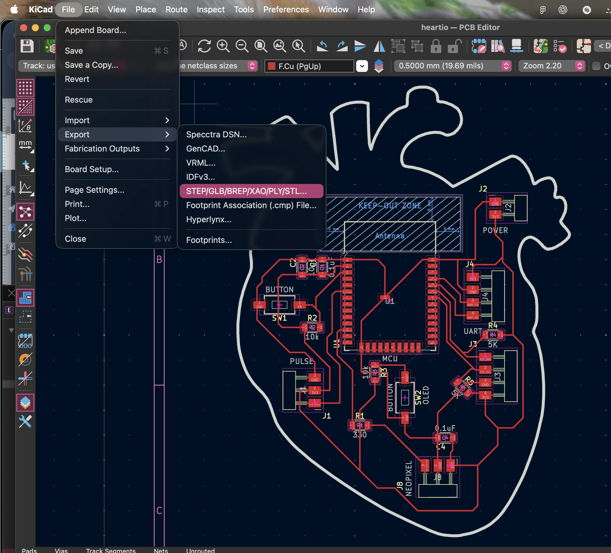 Kicad Real Heart Export 3D