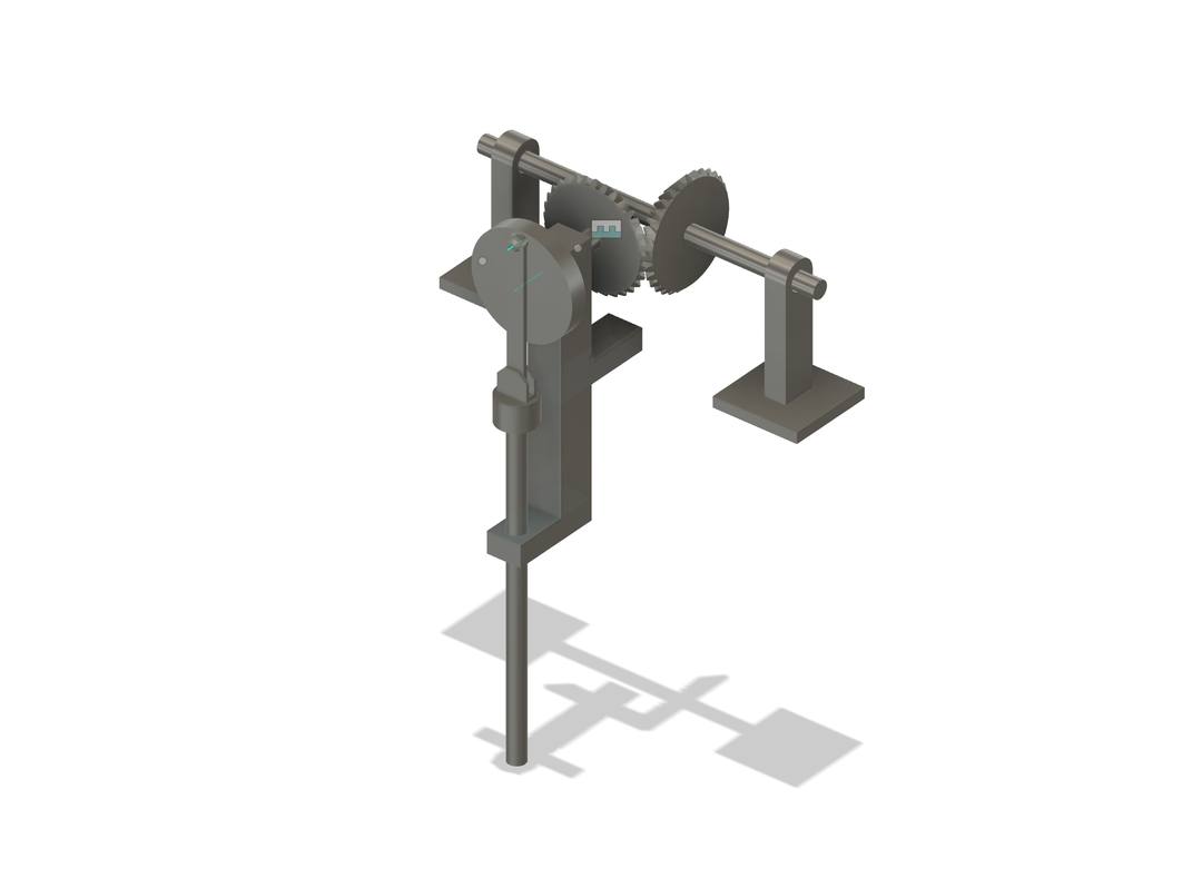 Fusion 360 model of a single leg crank-and-slider mechanism