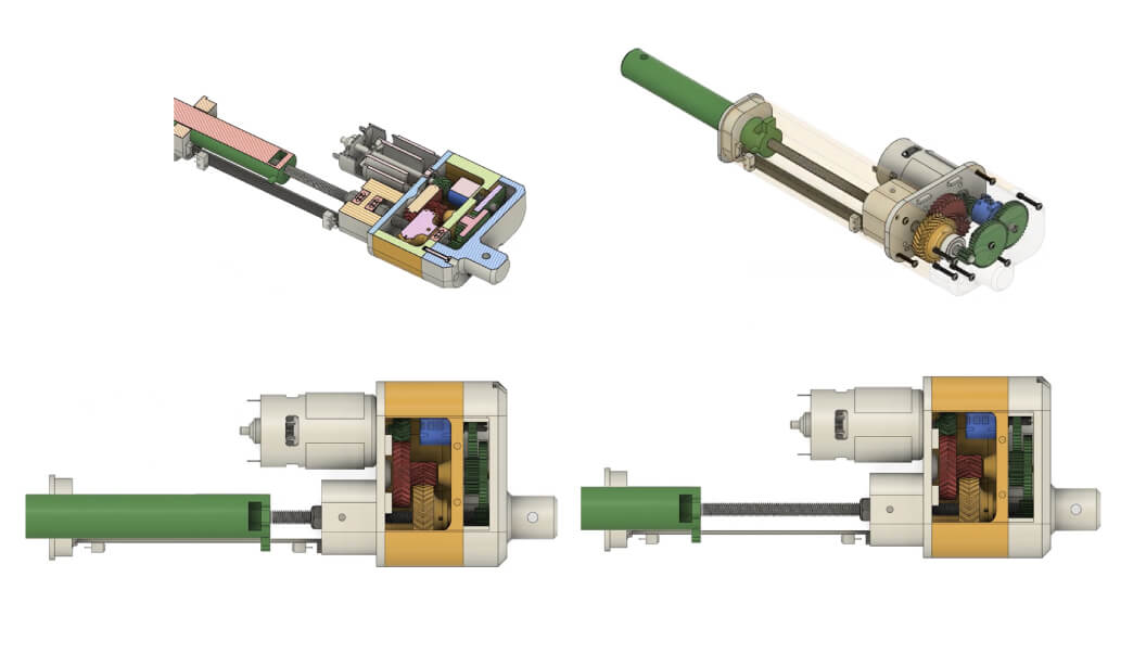 Linear servo mechanical baseline from Thingiverse