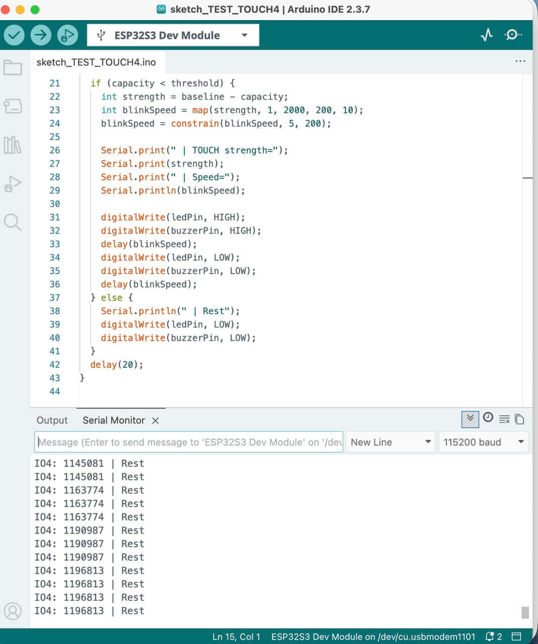 Serial Monitor Output