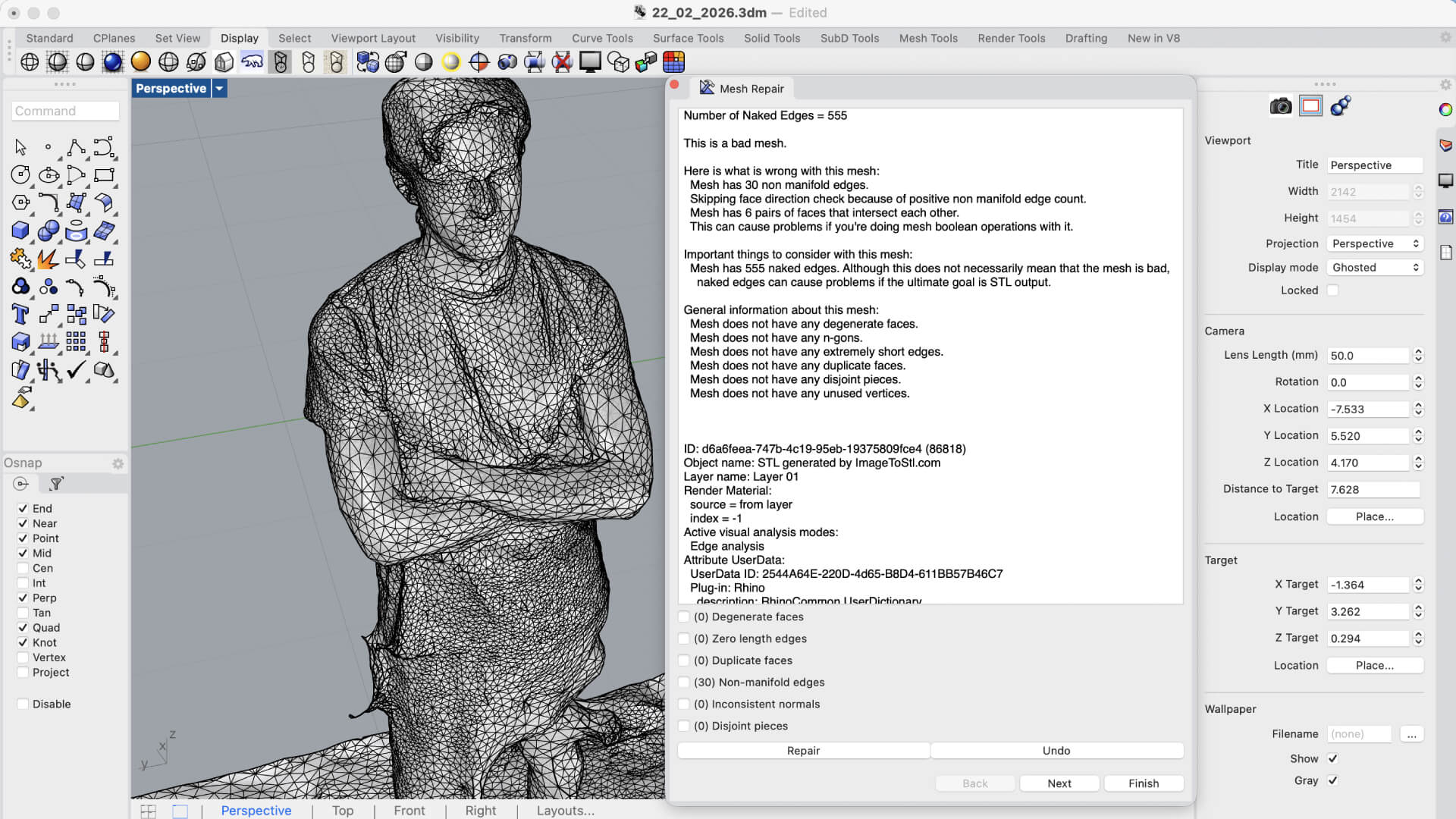 Imported mesh in Rhino
