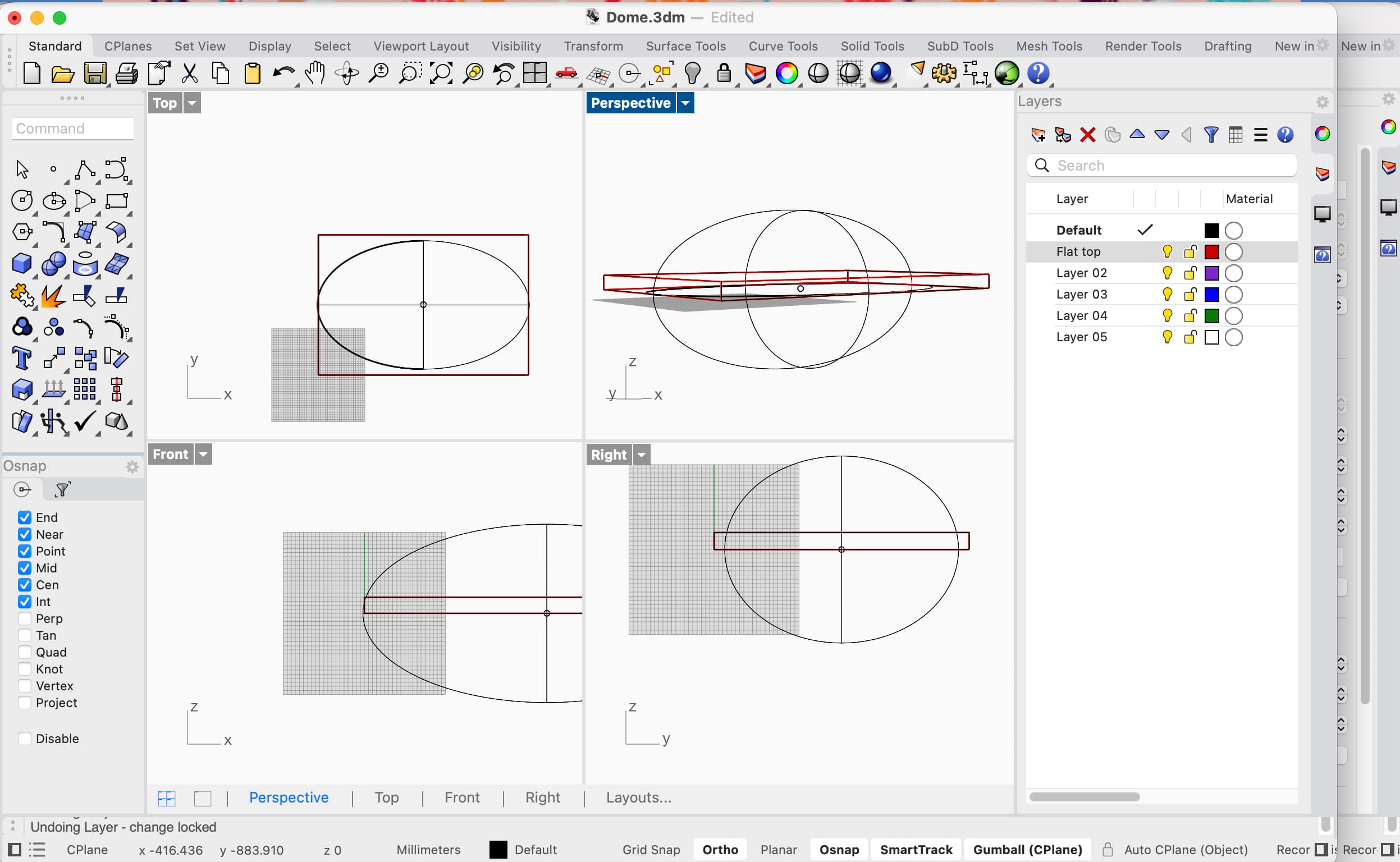 Ellipsoid dome attempt