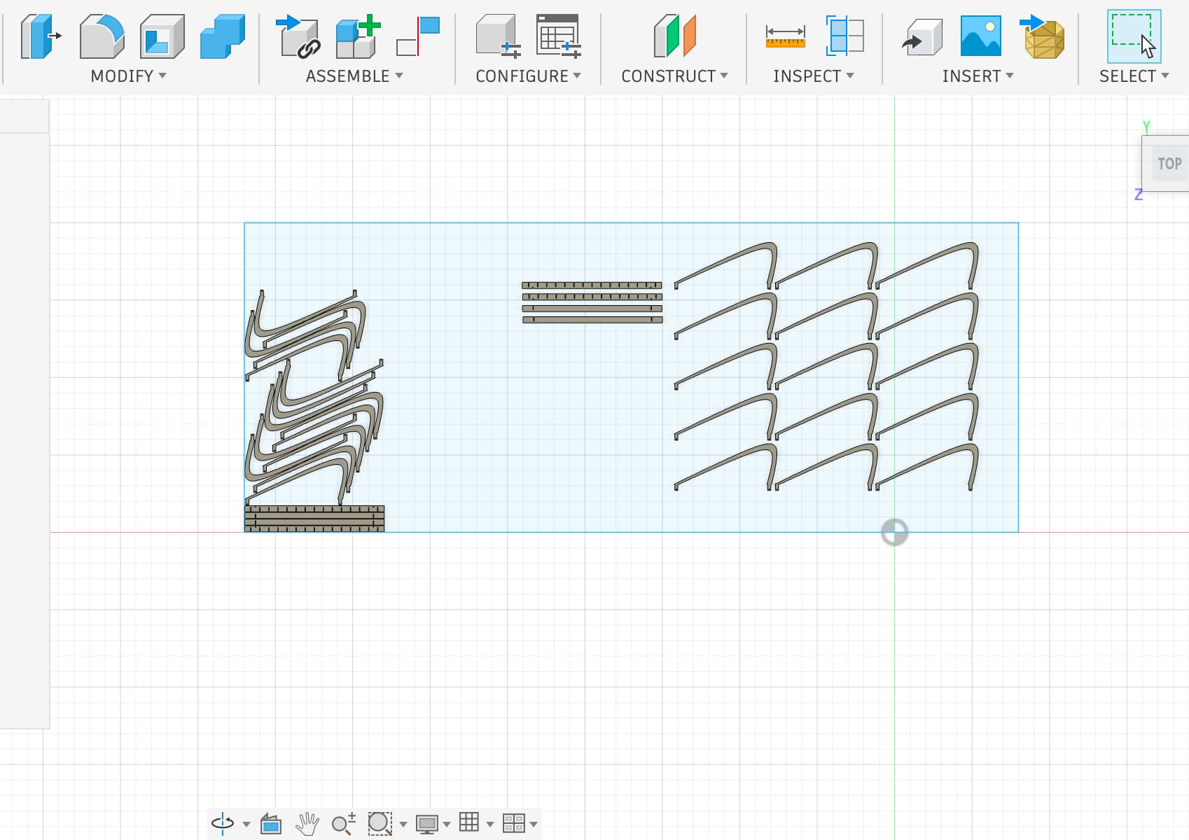 Arranged parts for cutting