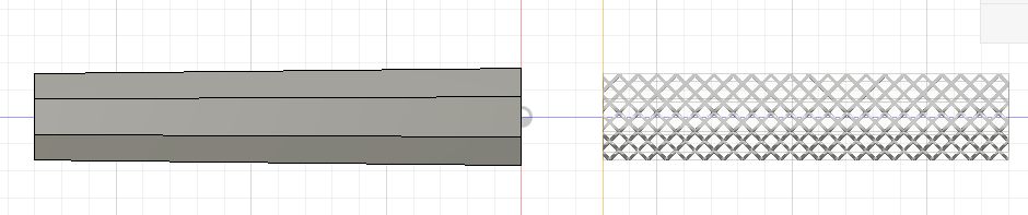 Fusion view showing the relationship between the handle bodies and the volumetric lattice model.