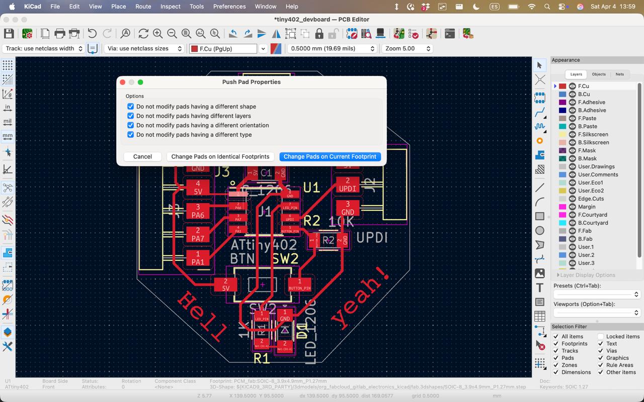 Final routed PCB