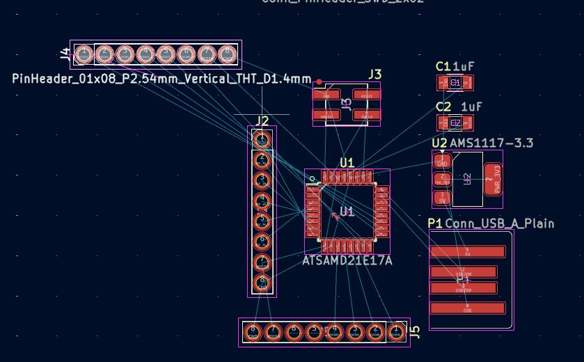PCB connection overview (ratsnest)