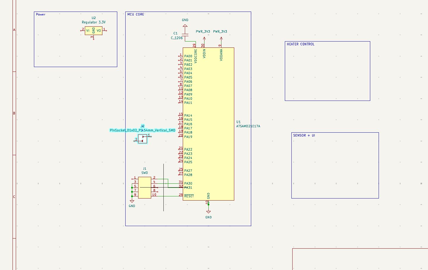Schematic organized in functional blocks